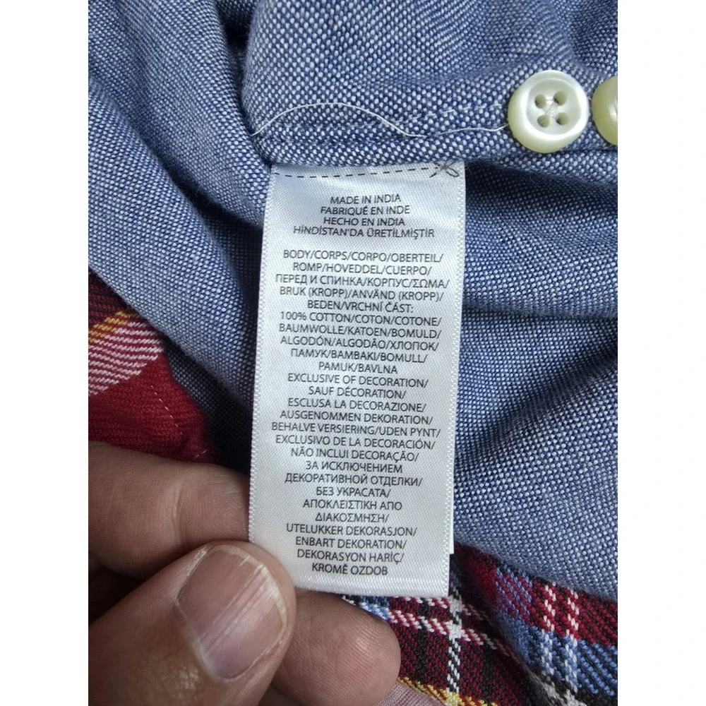 Polo Ralph Lauren Flannel Shirt Men 3XB Red Plaid Indigo RL Untucked Fit